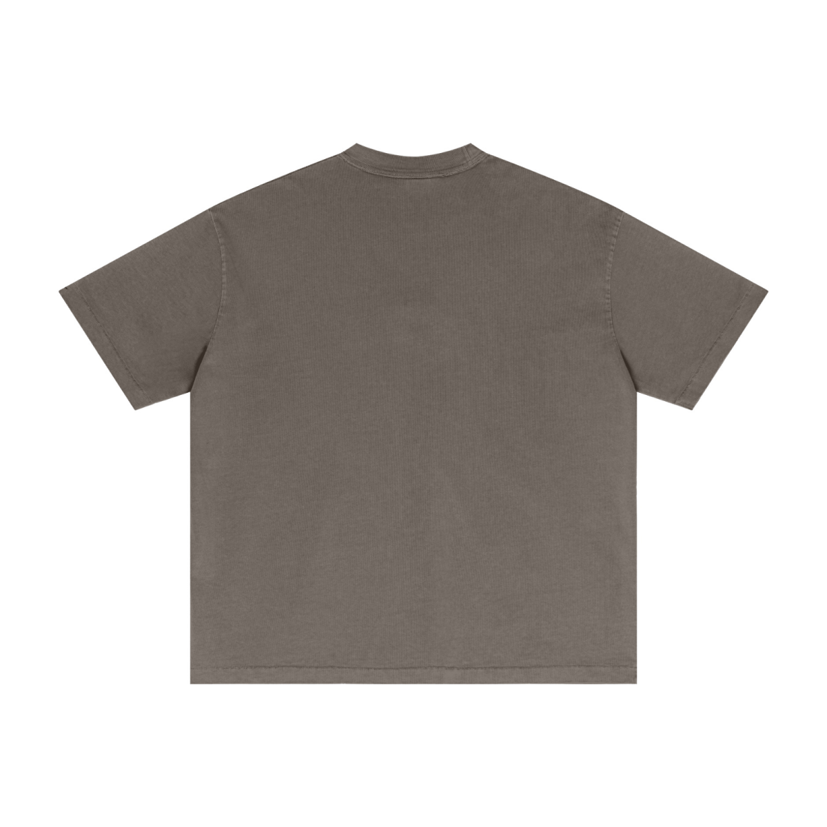 275GSM Unisex Vintage Wax-Dyed Cotton Distressed Rip T-shirt Coffee Brown