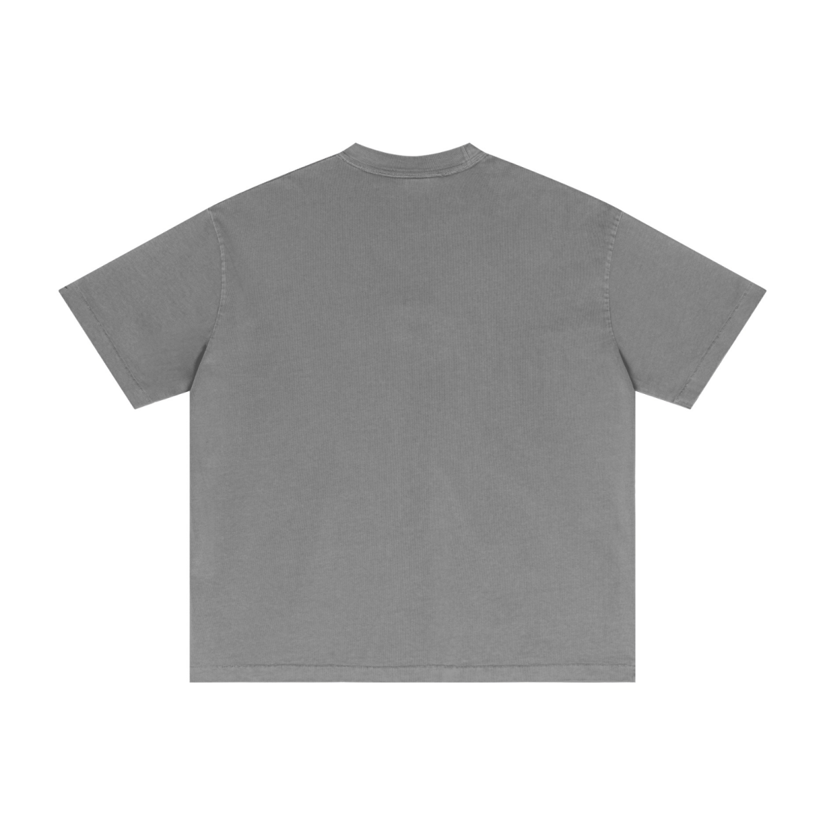 275GSM Unisex Vintage Wax-Dyed Cotton Distressed Rip T-shirt Medium Grey