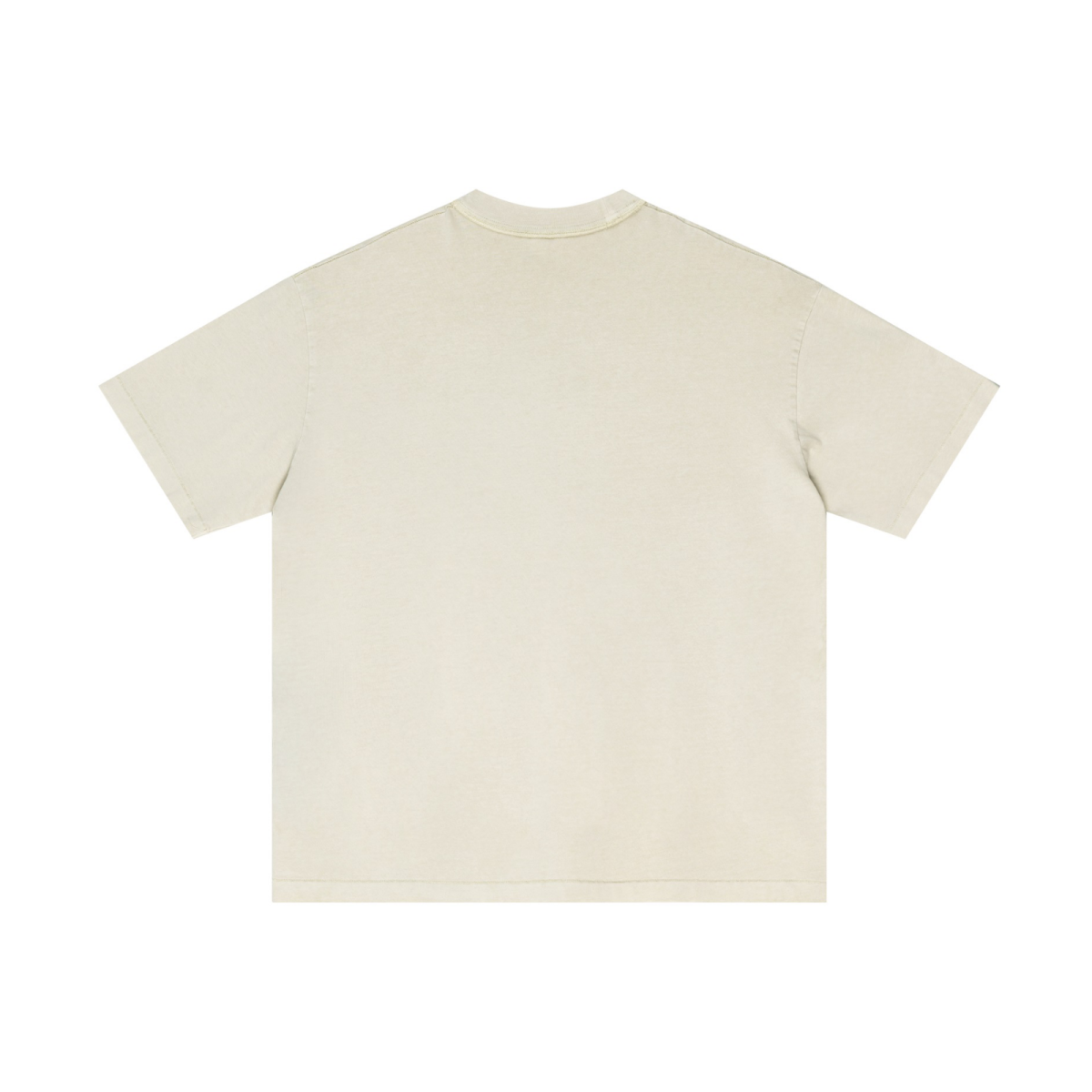 275GSM Unisex Vintage Wax-Dyed Cotton Distressed Rip T-shirt Grey Apricot